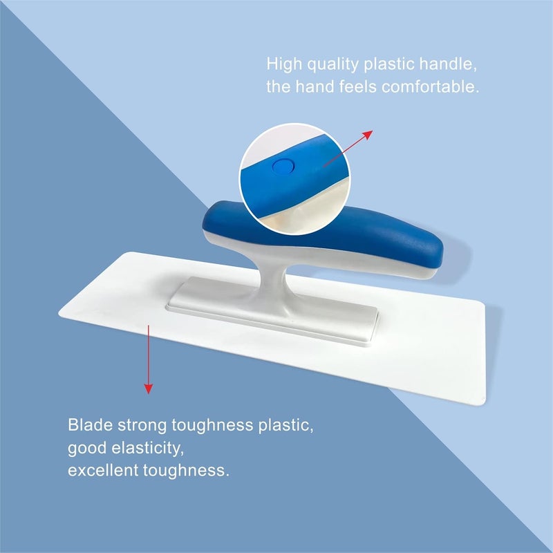 Hanroy Plastic Trowel with Blue Comfortable Grip Handle, Includes 4" x 9.5'' Finishing Trowels, Lightweight Mounting Suitable for Scrape,Plastering and Paint Walls(D1147F) - Image 2